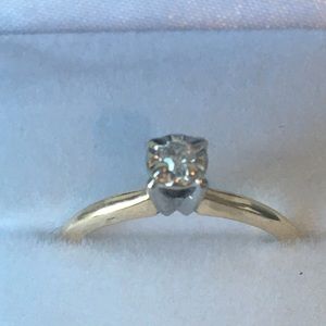 SOLD Diamond solitaire 10k vintage ring size 5 3/4
